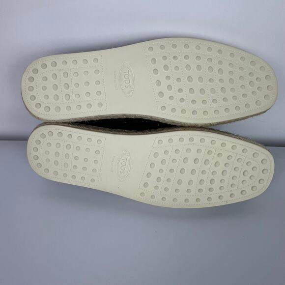 Tod’s Black Croc Embossed Leather Espadrilles Loafers Men’s Size 10 Made Italy - Picture 8 of 15